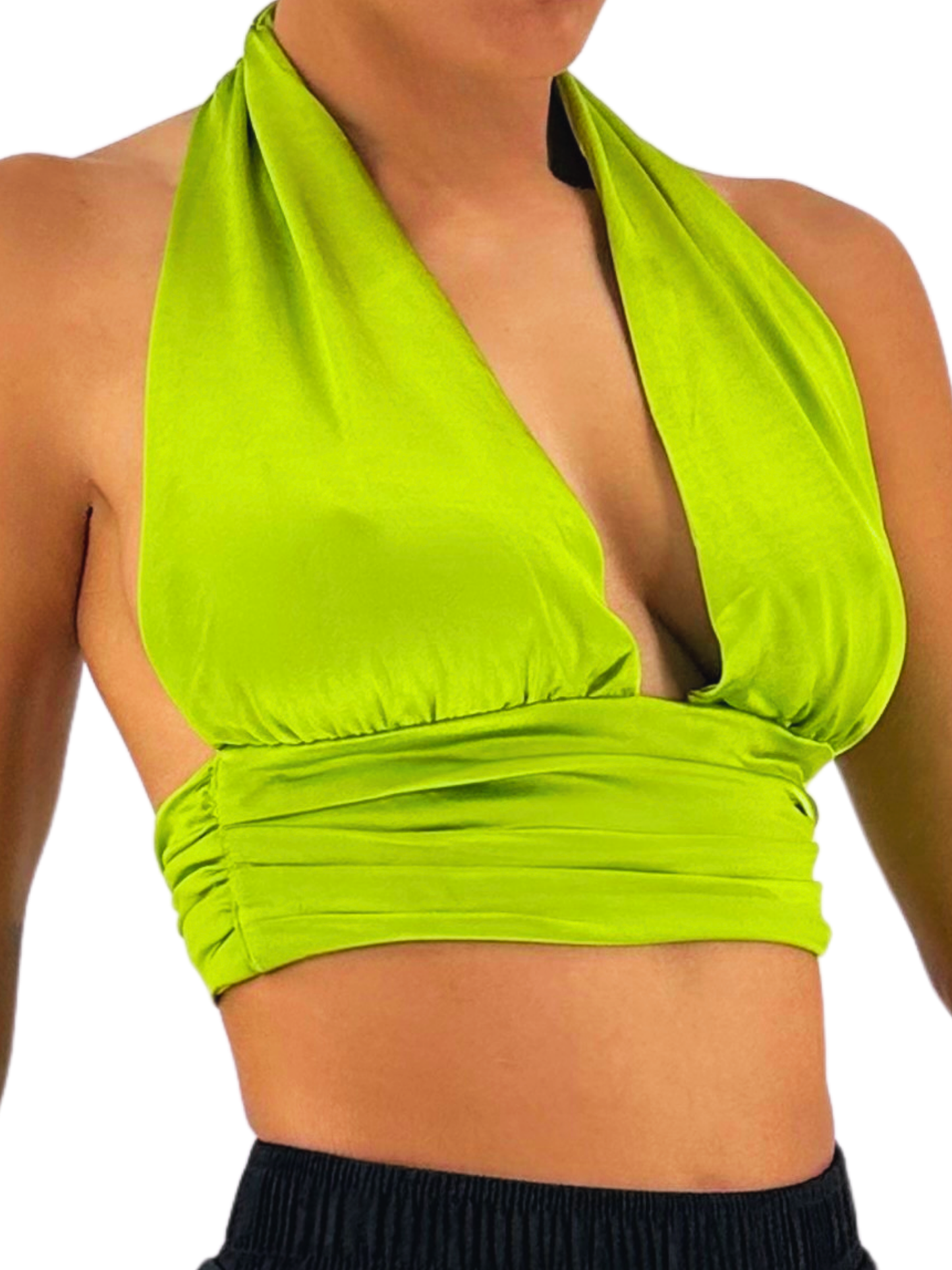 SATIN CROPPED TOP